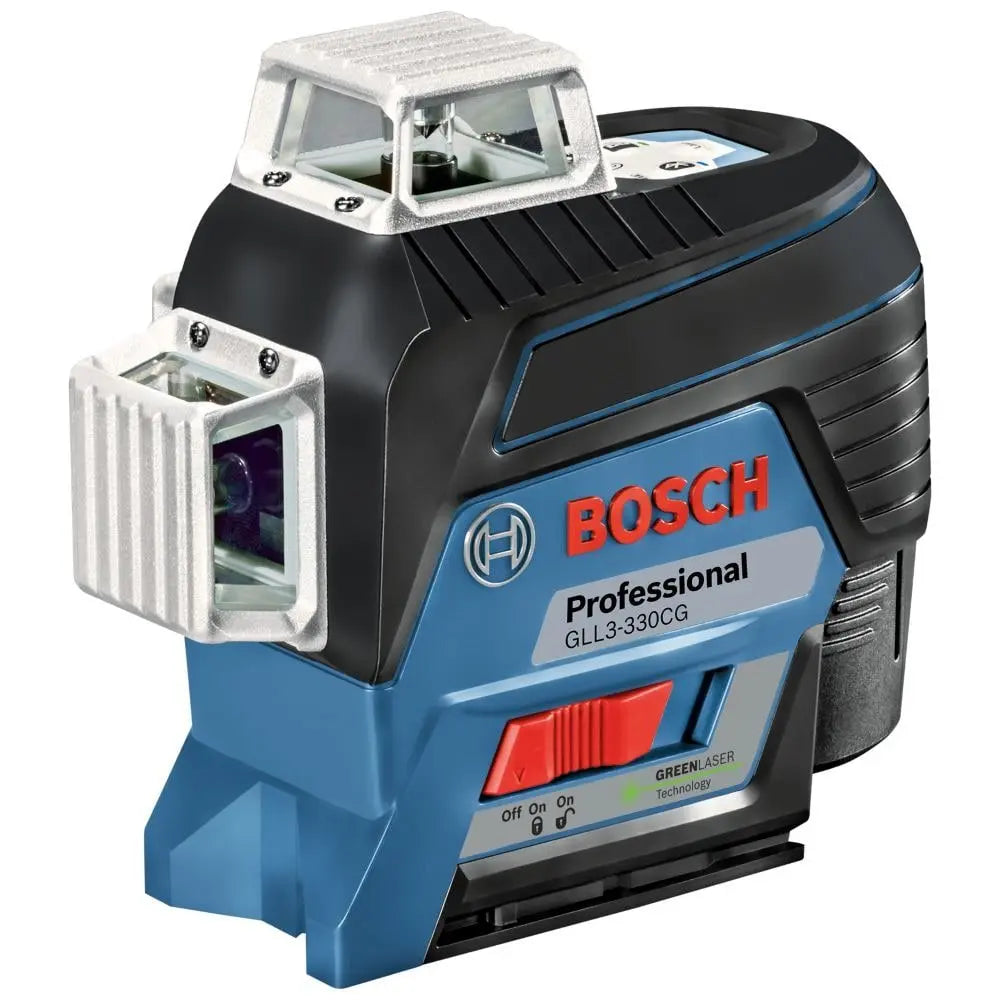 Bosch GLL3-330CG - 12V Max 360⁰ Connected Green-Beam Three-Plane Leveling and Alignment-Line Laser Kit with (1) 2.0 Ah Battery - Wise Line Tools