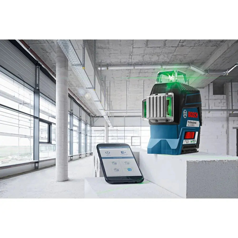 Bosch GLL3-330CG - 12V Max 360⁰ Connected Green-Beam Three-Plane Leveling and Alignment-Line Laser Kit with (1) 2.0 Ah Battery - Wise Line Tools