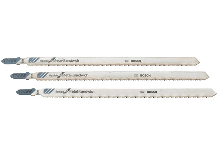 Bosch T718BF3  -  Flexible for Sandwich T-Shank Jig Saw Blades – 3 Pack 7″ 14TPI - Wise Line Tools