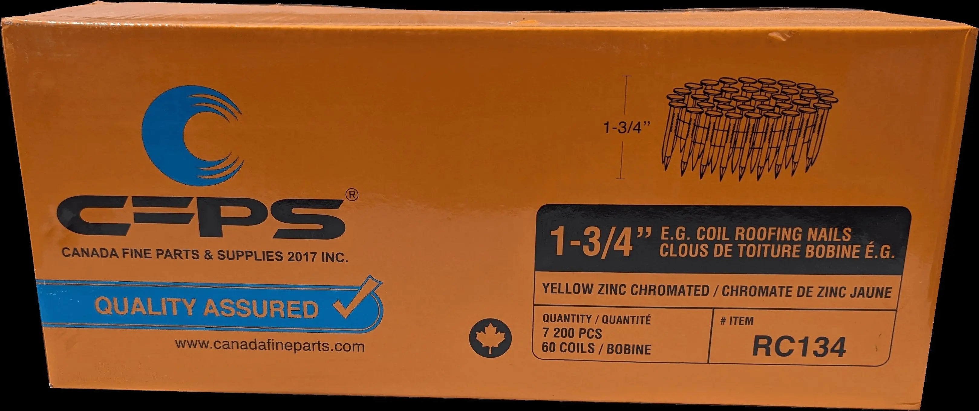 CFPS134CRN-  1-3/4" Coil Roofing Nails FIVE DIMENSIONS