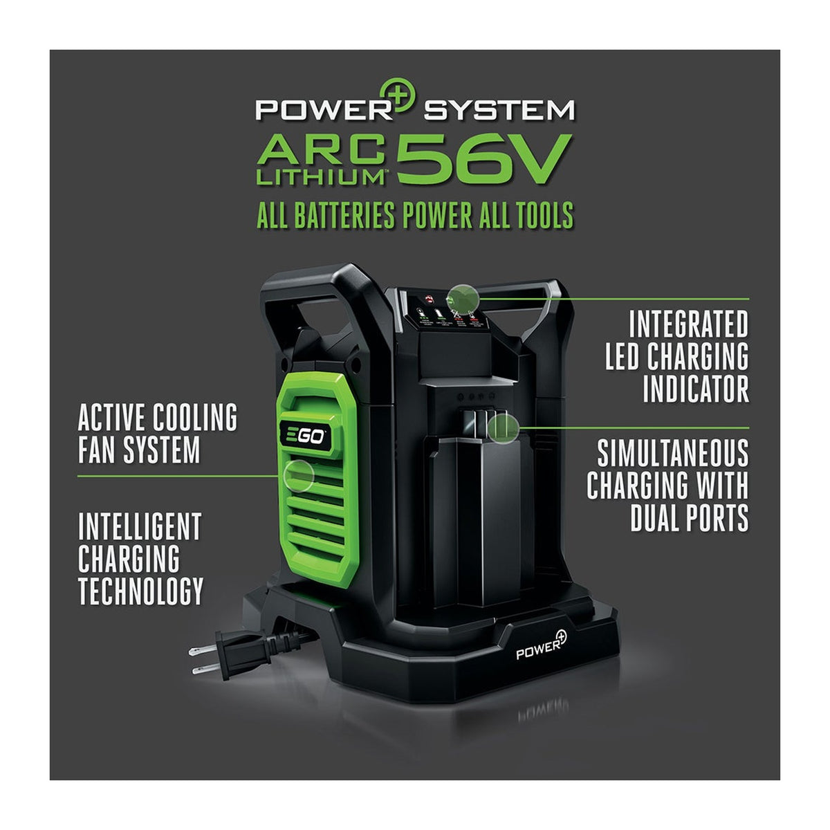 EGO CH2800D charger - ARC Lithium 56V feature panel