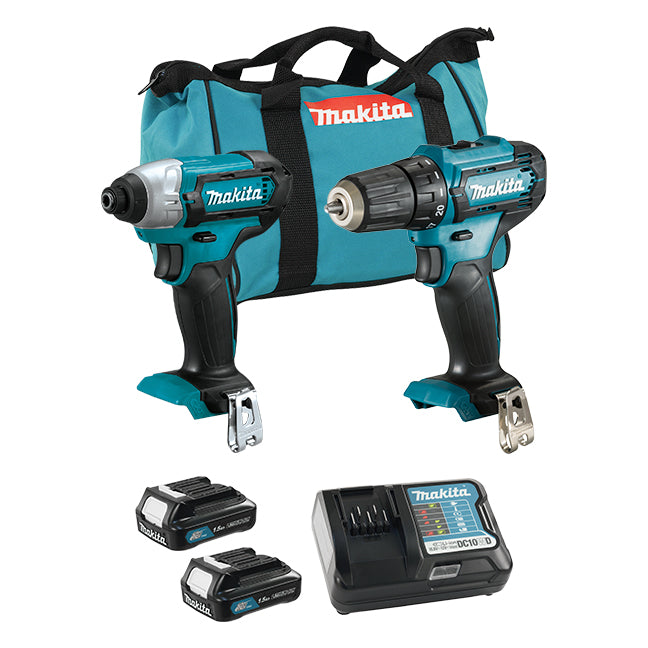 Makita 12 V Max CXT 2 Werkzeug-Kombi-Set mit 1,5 Ah – CLX224