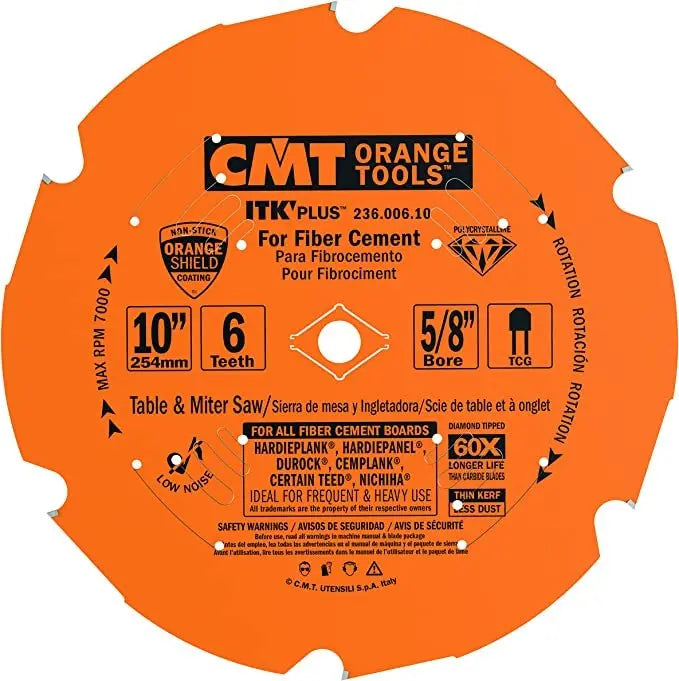 CMT 236.006.10 10-Inch by 6 Tooth 5/8-Inch Bore Industrial Diamond Saw Blade CMT
