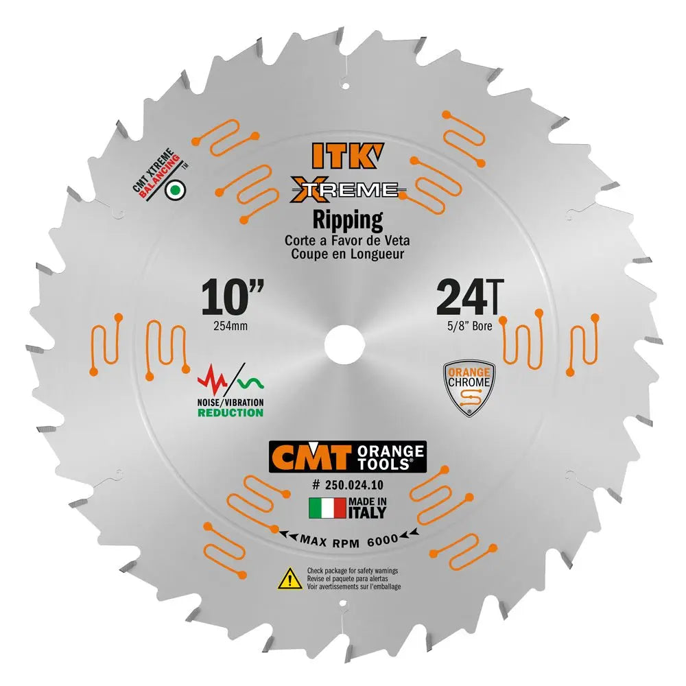 CMT 250.024.10 -  10" 24T ITK XTREME Ripping Blade CMT