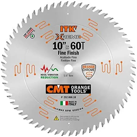 CMT 252.060.10  -  10" 60T ITK XTREME Fine Cut Off Blade - Wise Line Tools