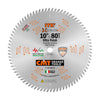 CMT 255.080.10 LAME DE SCIE À FINITION FINE INDUSTRIELLE ITK, 10 POUCES X 80 DENTS, AFFÛTAGE ATB 40° AVEC ALÉSAGE DE 5/8 POUCE