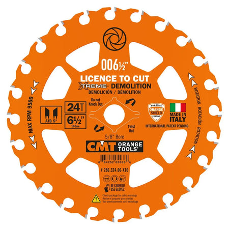 CMT 286.324.06-X10 -  6-1/2" Extreme Demolition Blade (10pk) - Wise Line Tools