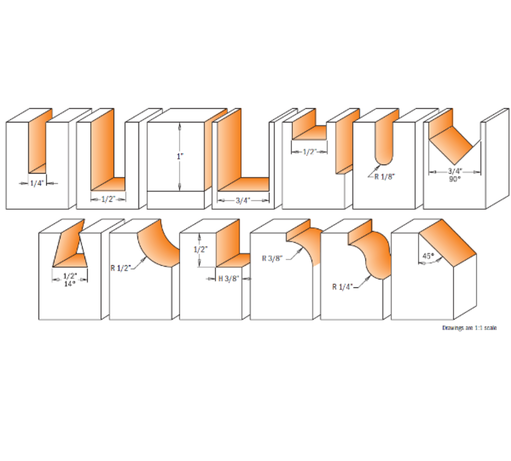 CMT-800.505.11 - 13 PIECE ROUTER BIT SET - Wise Line Tools