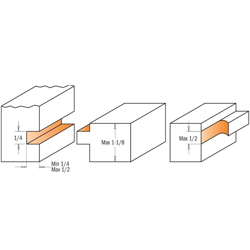 CMT-800.526.11 - 3 PCS TONGUE & GROOVE CABINETMAKING SET - Wise Line Tools