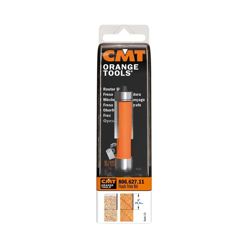 CMT 806.627.11 FLUSH TRIM BIT, 1/2-INCH SHANK, 1-INCH CUTTING LENGTH - Wise Line Tools
