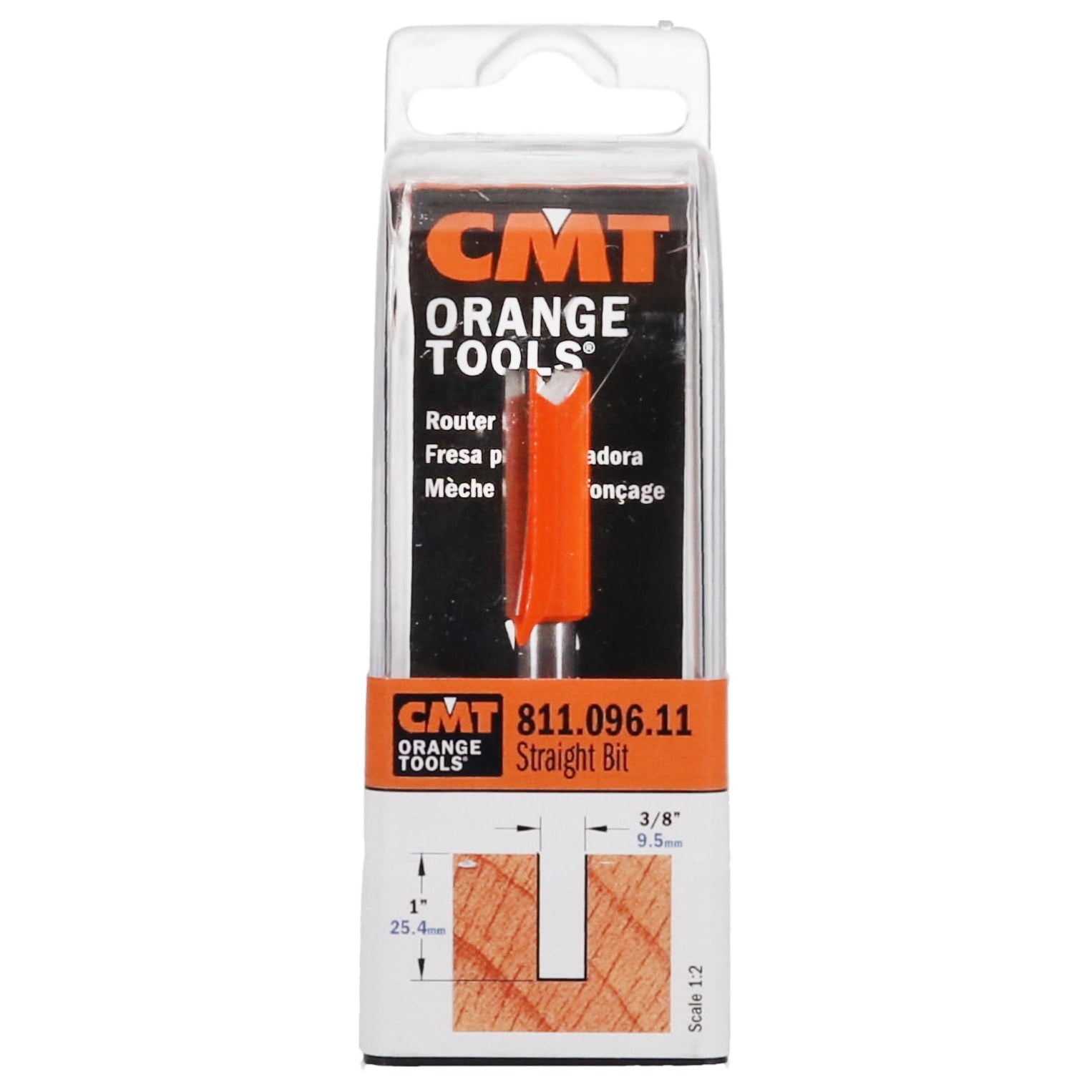 CMT 811.096.11 - Straight Router Bit - 3/8-Inch Diameter, 1/4-Inch Shank
