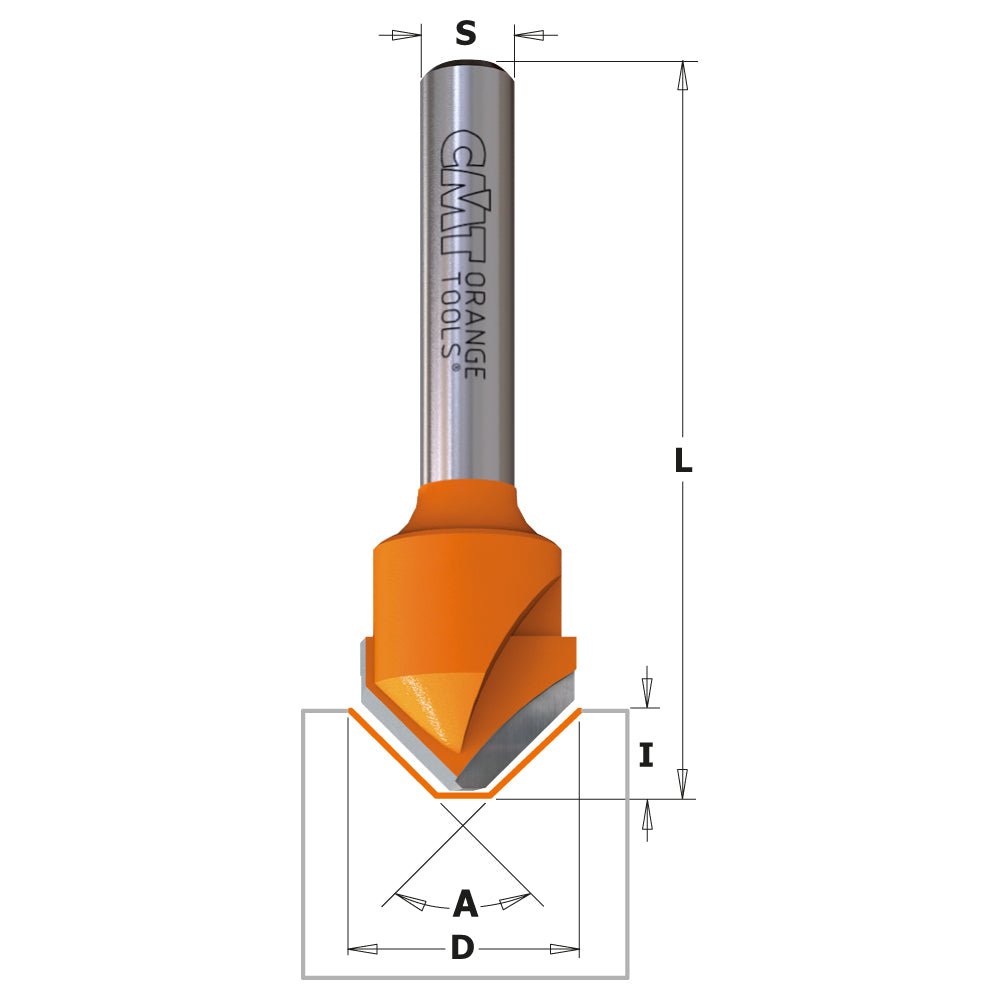 CMT 815.001.11 - V-Grooving Router Bit - Wise Line Tools