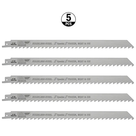CMT-JS1211K-5 - 5 SABRE SAW BLADES FOR FROOZEN FOODSTUFFS/ICE  HS-INOX 300x8.5x3TPI (H=19 K=1. - Wise Line Tools