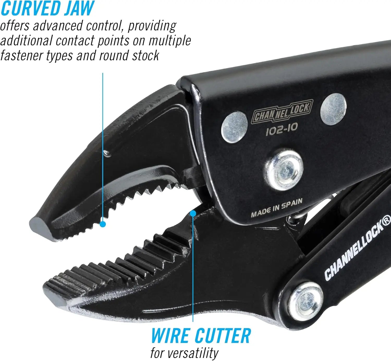 Channellock CHA-102-7 - 7 in. Locking Pliers, Curved Jaw CHANNEL LOCK