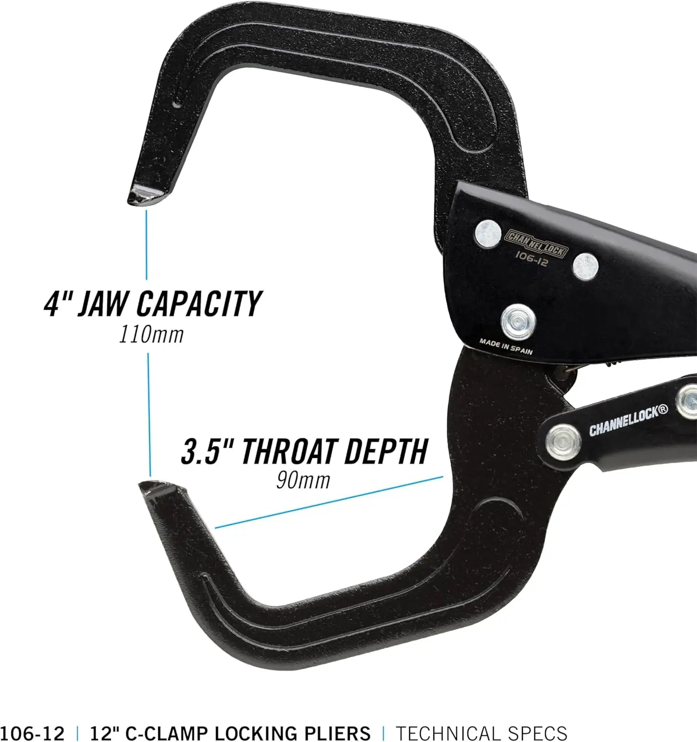 Channellock CHA-106-12  - 12" C-Clamp Locking Pliers CHANNEL LOCK