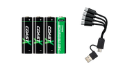 Coast - 4pk Zithion-X Rechargeable USB-C Batteries with Charging Cable COAST