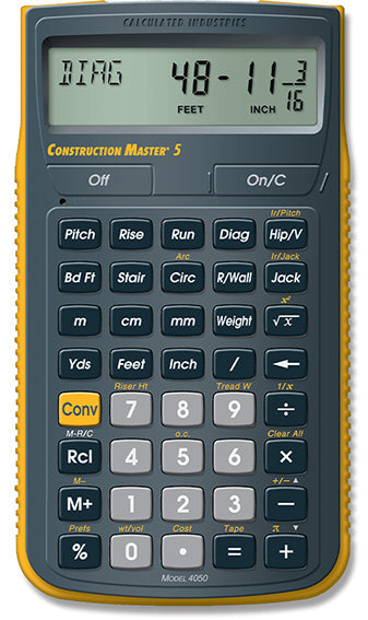 Construction Master 5 calculator - Wise Line Tools