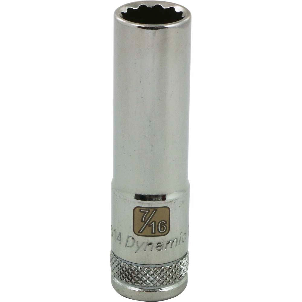 DYNAMIC GT-D009614 - 3/8" Drive 12 Point SAE 7/16" Deep Chrome Socket