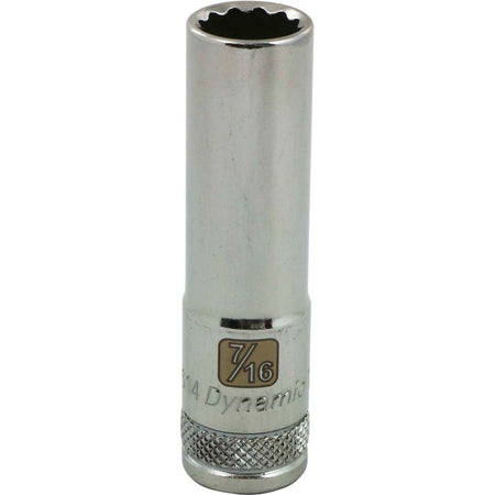 DYNAMIC GT-D009614 - 3/8" Drive 12 Point SAE 7/16" Deep Chrome Socket