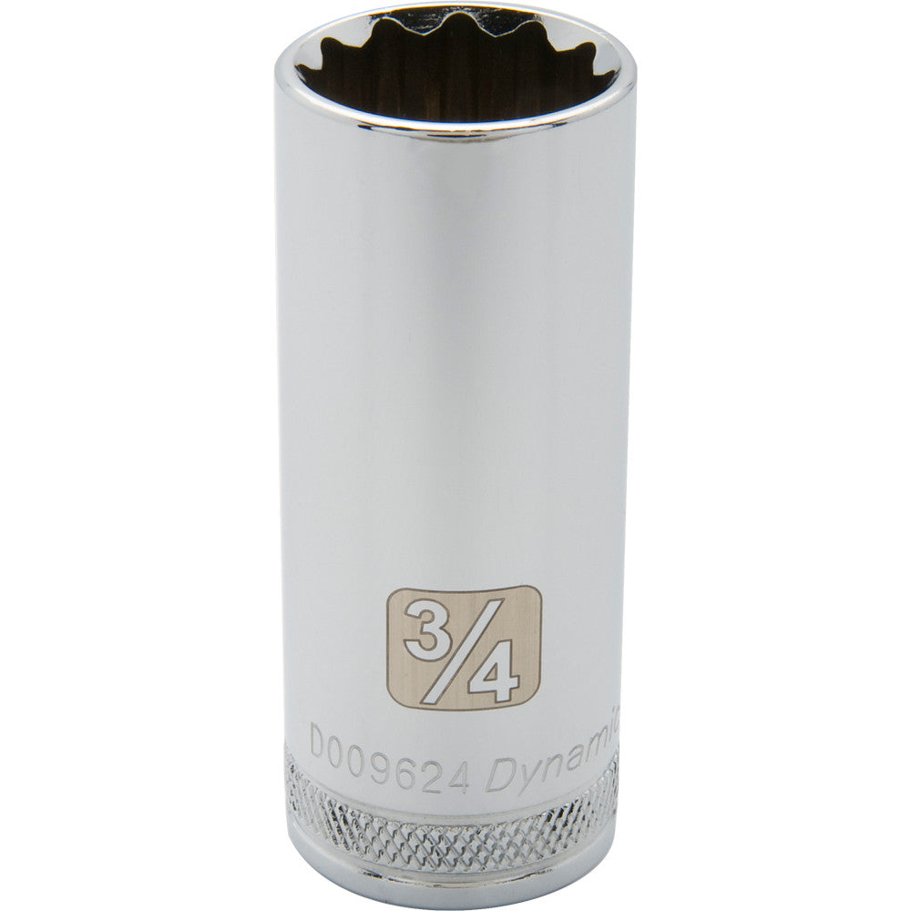 DYNAMIC GT-D009624 - 3/8" Drive 12-Point SAE 3/4" Deep Chrome Socket