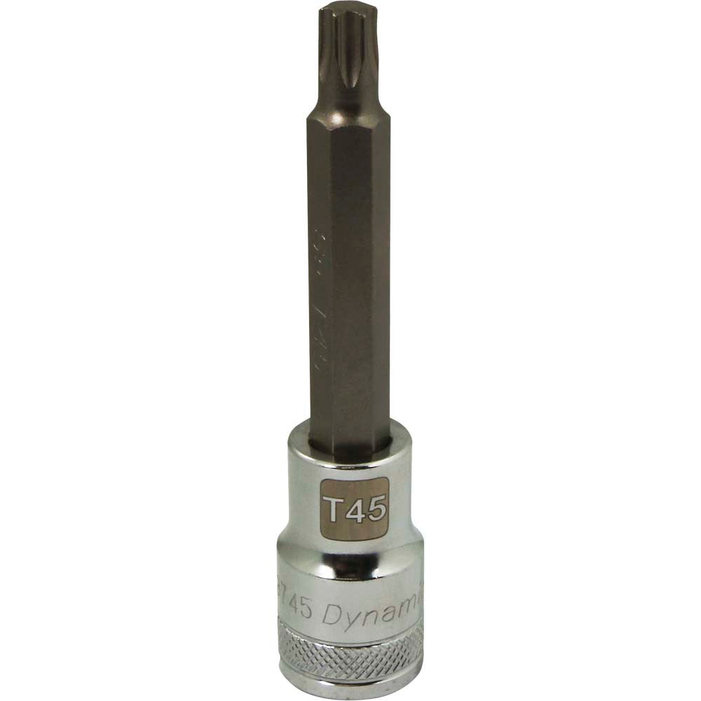 DYNAMIC GT-D013745 - 1/2" Drive Torx® Head Long Bit Chrome Finish Socket - T45
