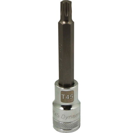 DYNAMIC GT-D013745 - 1/2" Drive Torx® Head Long Bit Chrome Finish Socket - T45