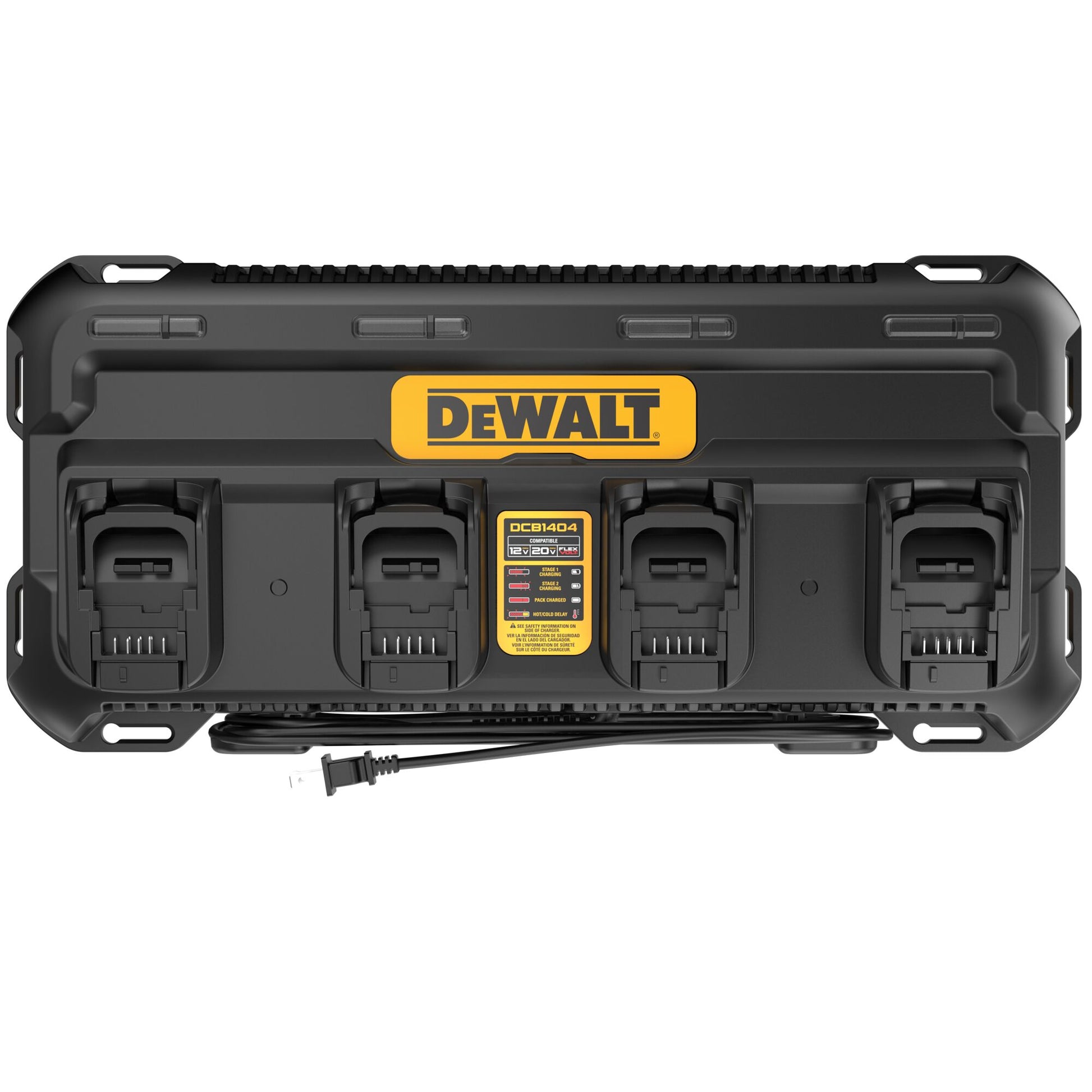 DEWALT DCB1404 4-Port Battery Charger Side Perspective