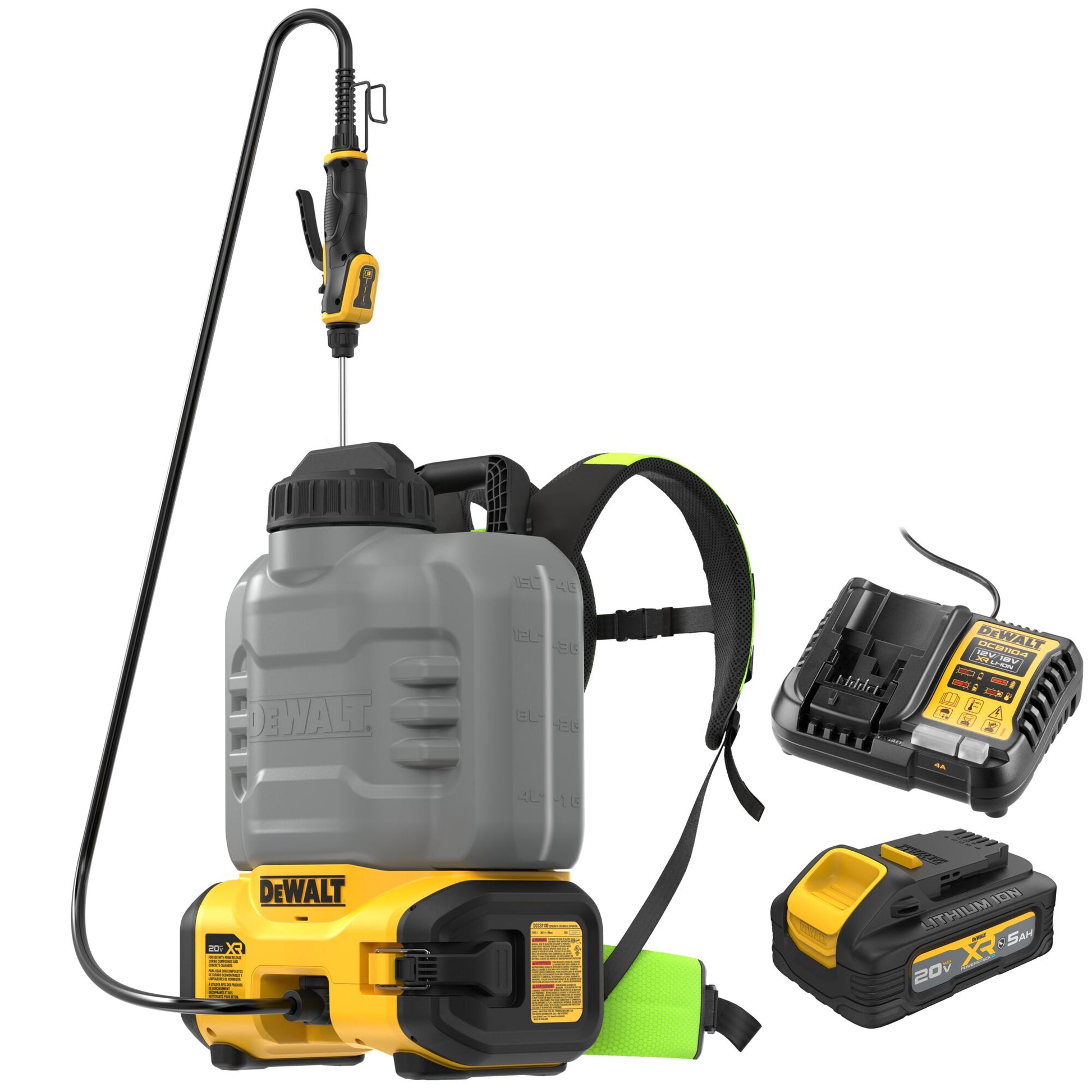 DEWALT 20V MAX XR 4-Gallon High Capacity Concrete Chemical Sprayer Kit Front View