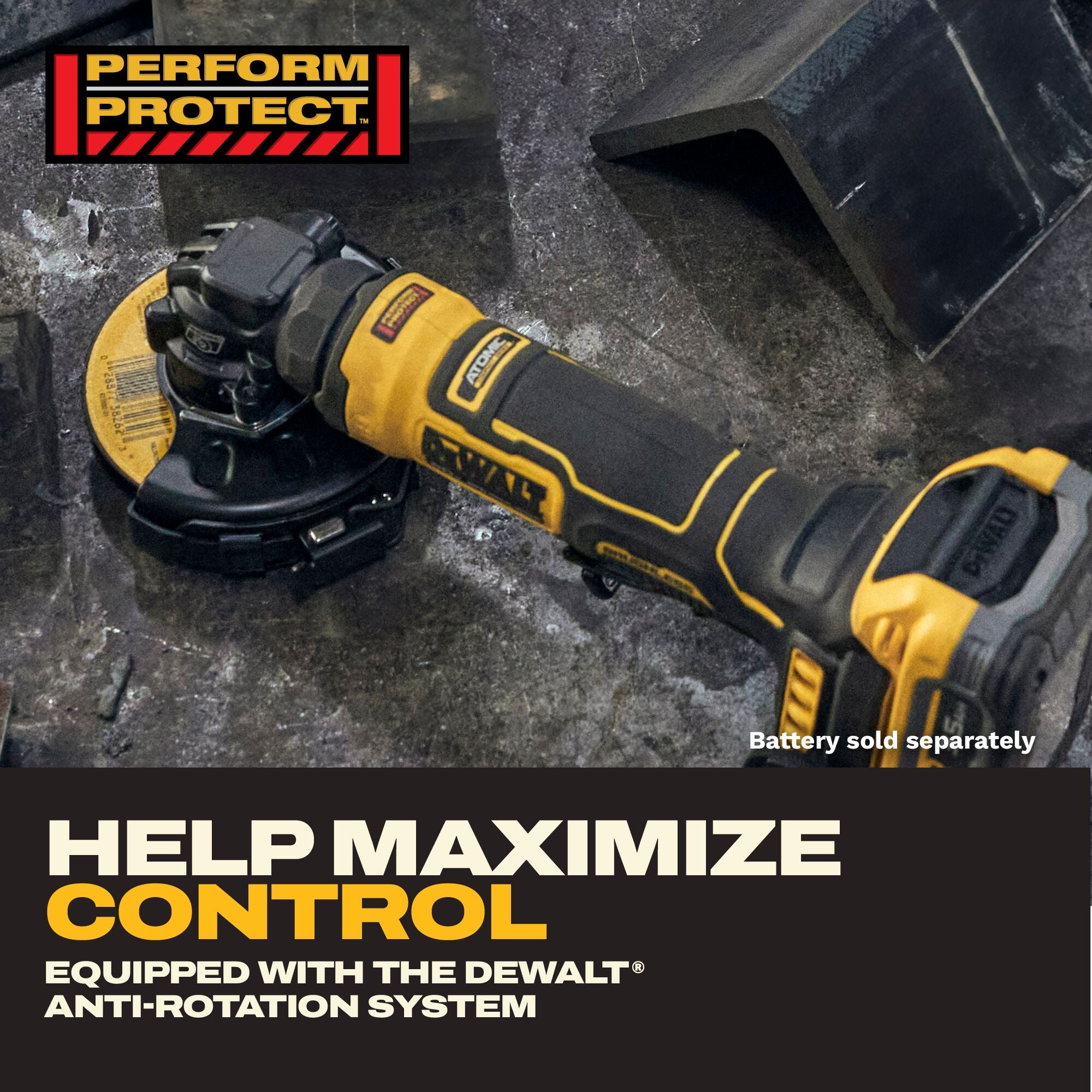 DEWALT DCG400B – ATOMIC™ 20V MAX* 4" Angle Grinder (Tool Only)