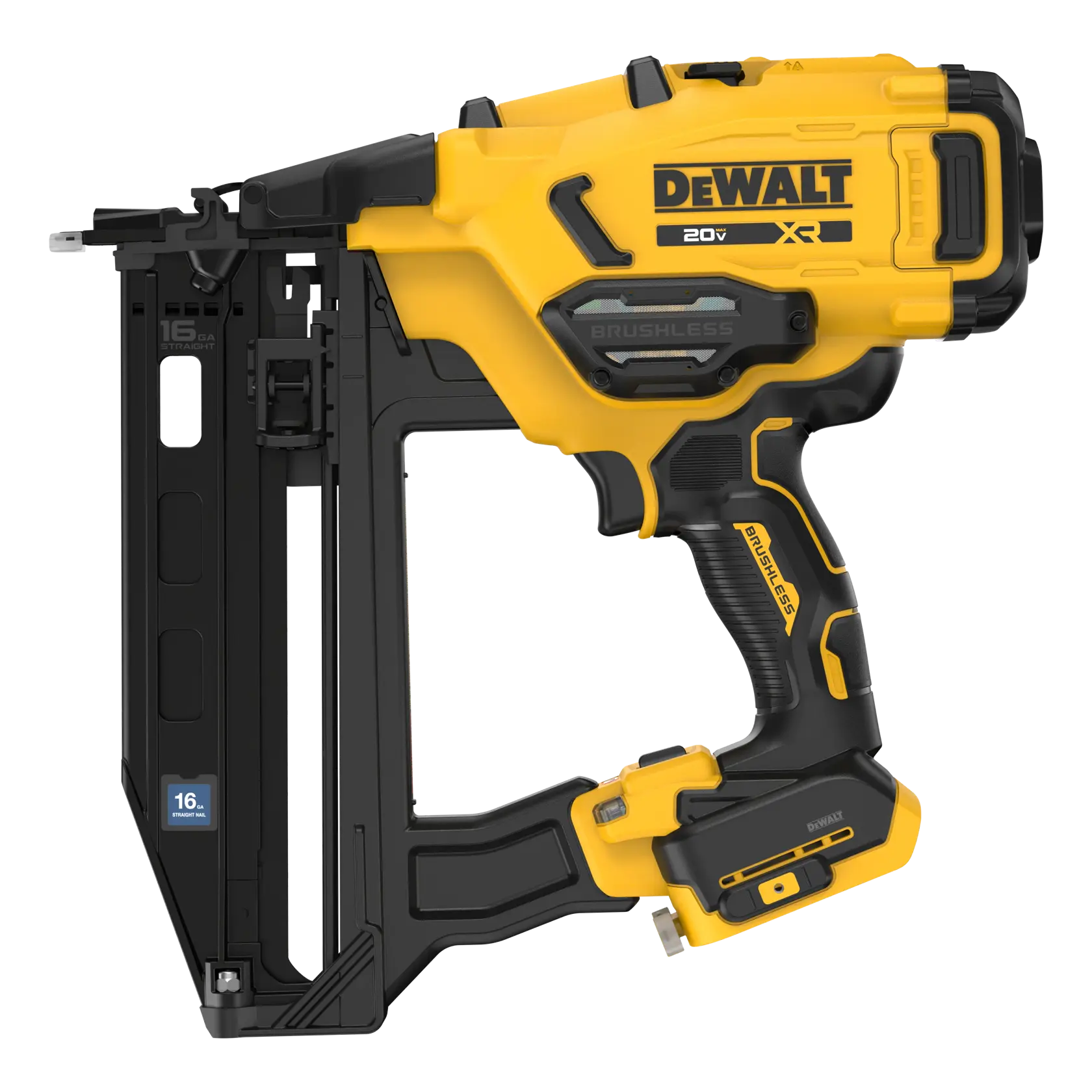 DEWALT DCN220B 20V MAX* XR® Brushless Cordless 16GA Straight Finish Nailer (Tool Only)