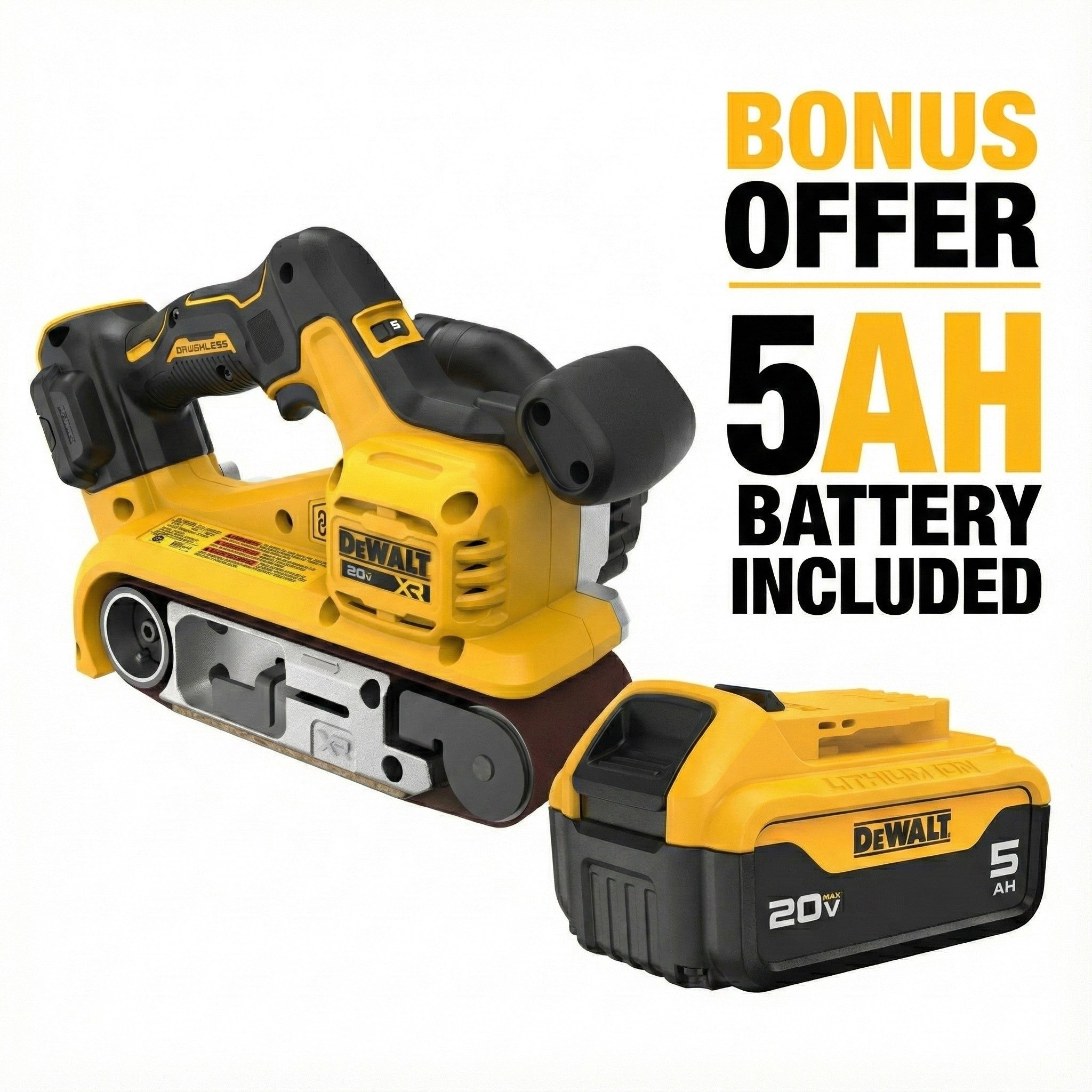 DEWALT DCW220B 20V MAX* XR® Brushless Cordless 3 in. x 21 in. Belt Sander (Tool Only)
