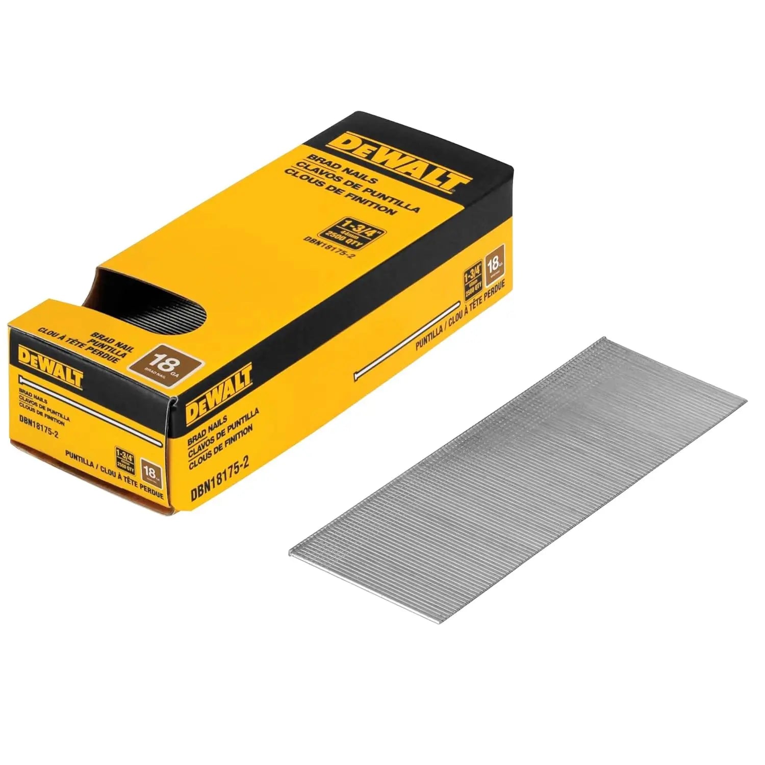 DEWALT DBN18175 - 1-3/4" 18GA Galvanized Brad Nail - 5000 Pk DEWALT