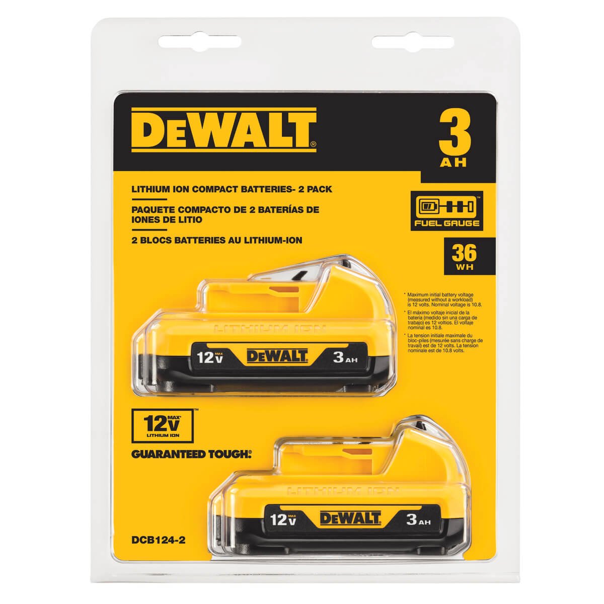 DEWALT DCB124-2-12V Max 3Ah Lithium Ion Battery (2-Pack) - Wise Line Tools