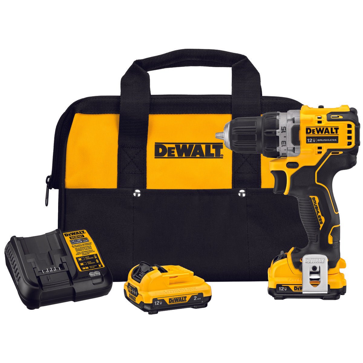 DEWALT DCD701F2 XTREME™ 12V MAX* BRUSHLESS 3/8 IN. CORDLESS DRILL/DRIVER KIT - Wise Line Tools