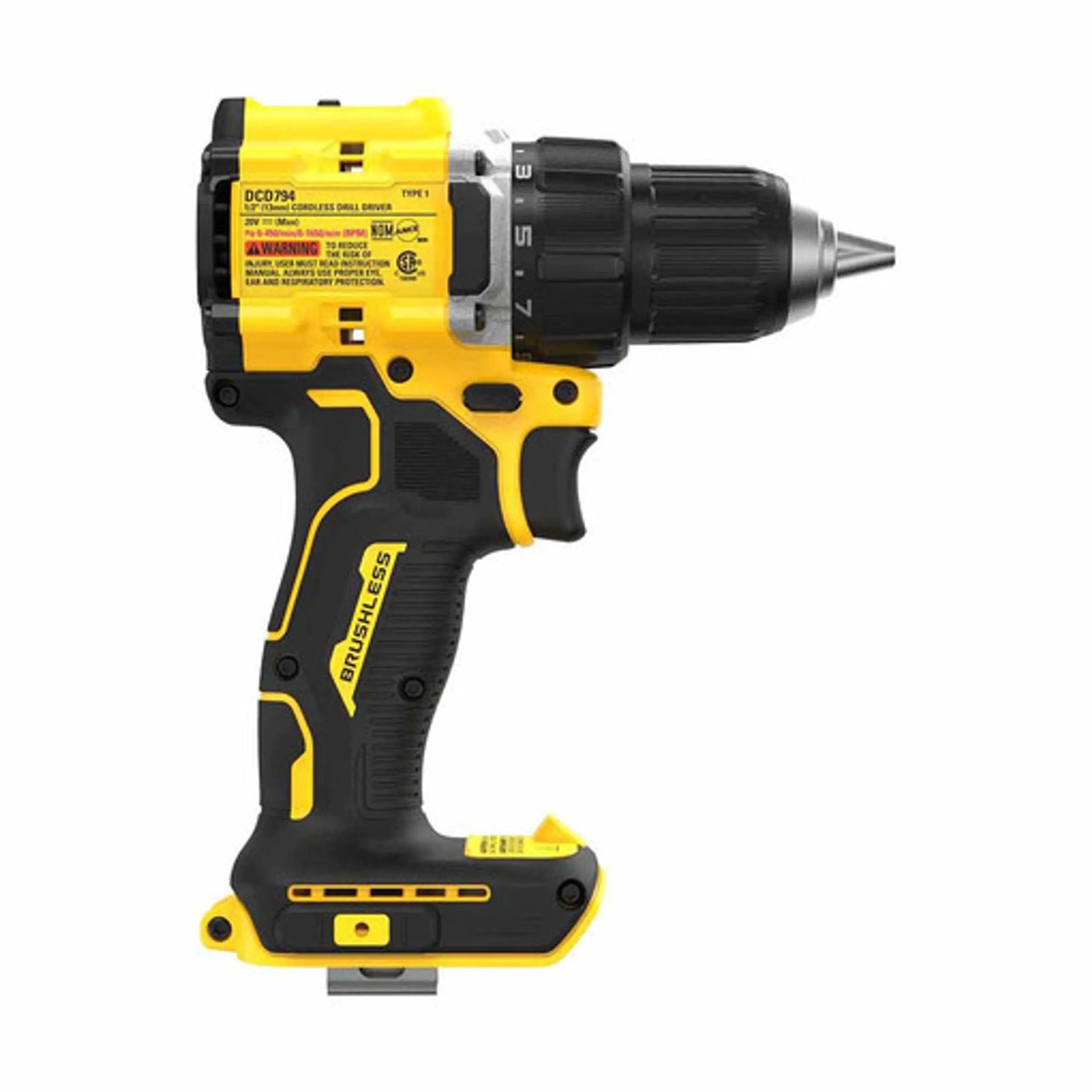DEWALT DCD794B-ATOMIC COMPACT SERIES 20V MAX* Brushless Cordless 1/2 in. Drill/Driver (Tool Only) - Wise Line Tools