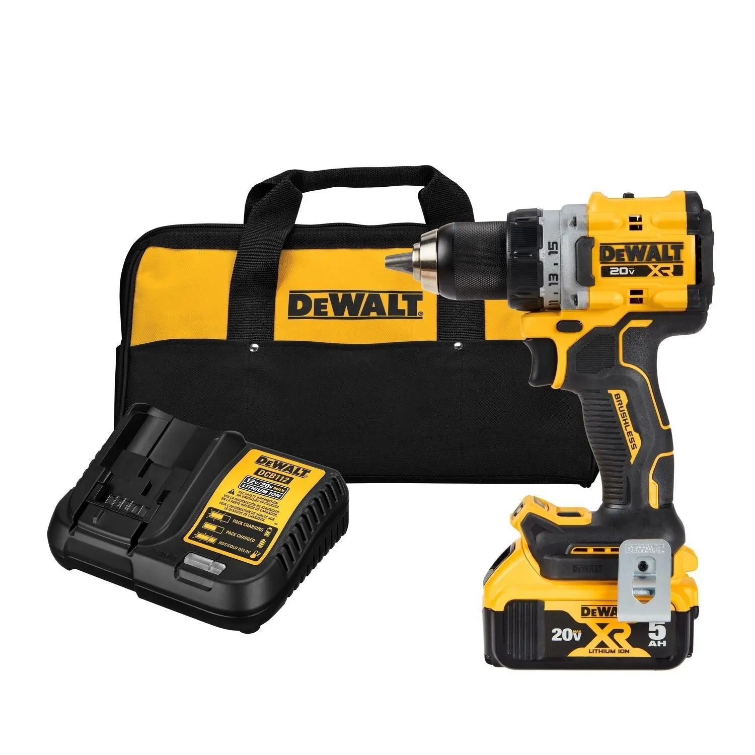 DEWALT DCD800P1 20V MAX* XR® Brushless Cordless 1/2 in. Drill/Driver Kit - Wise Line Tools