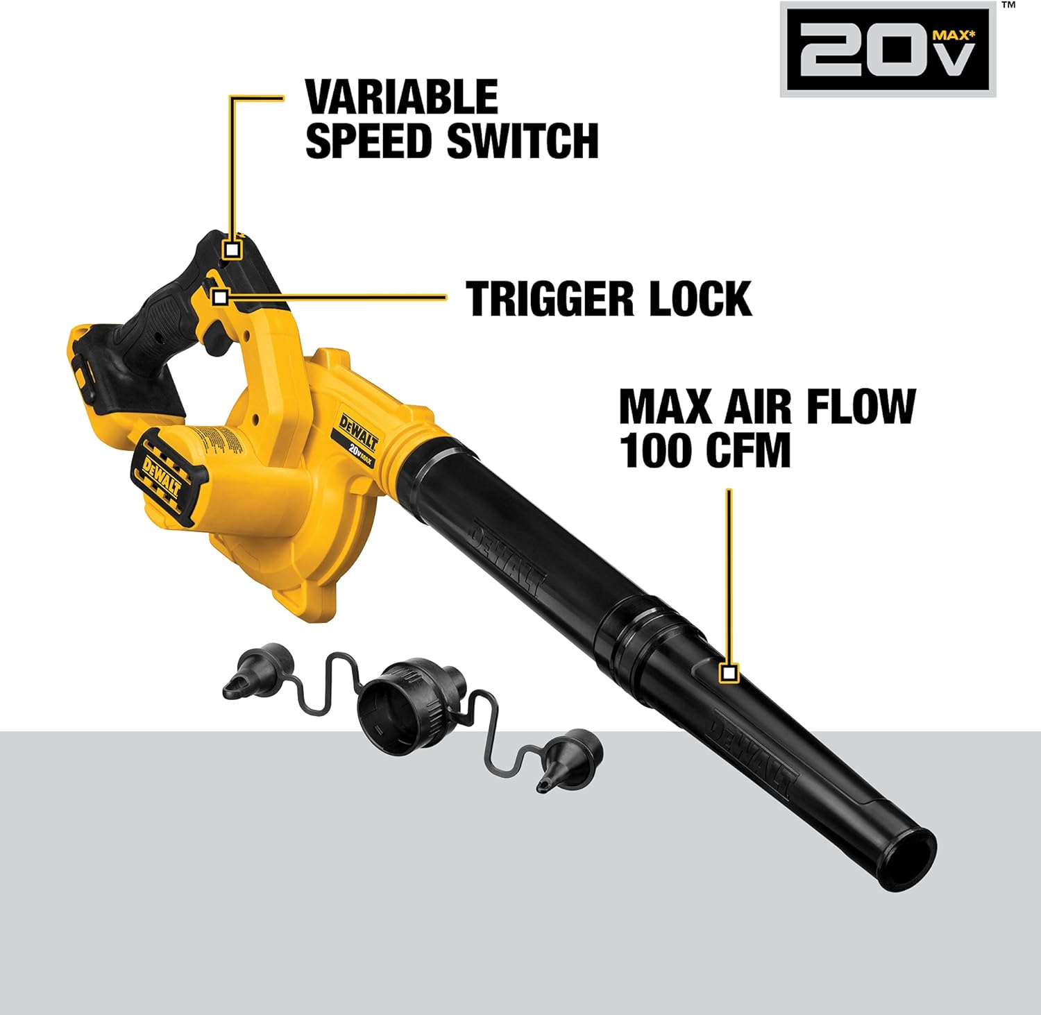 DEWALT DCE100B-20V Max* Blower For Jobsite, Compact, Tool Only - Wise Line Tools