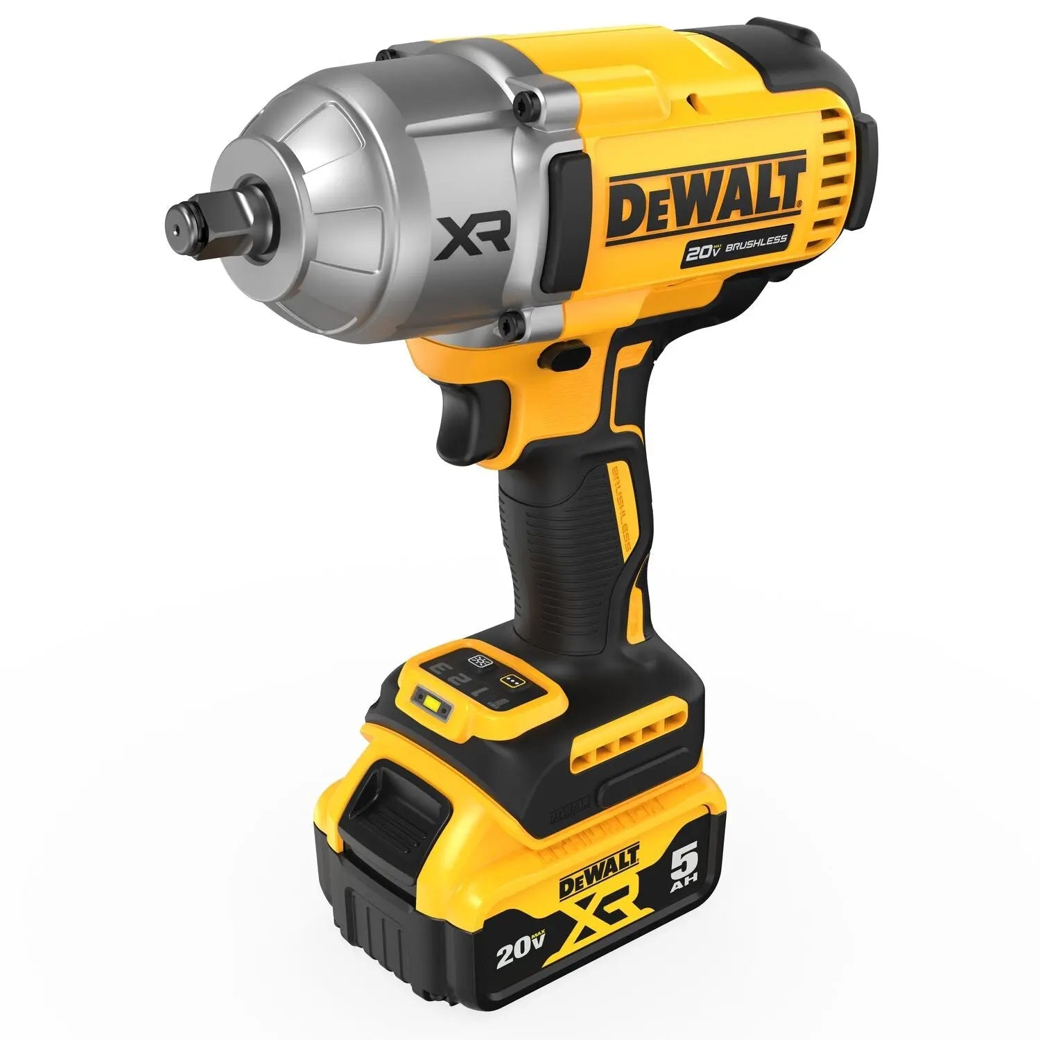 DEWALT DCF900P1-20V MAX* XR 1/2 in. High Torque Impact Wrench with Hog Ring Anvil with (1) 5.0 Ah Battery and Charger Kit - Wise Line Tools