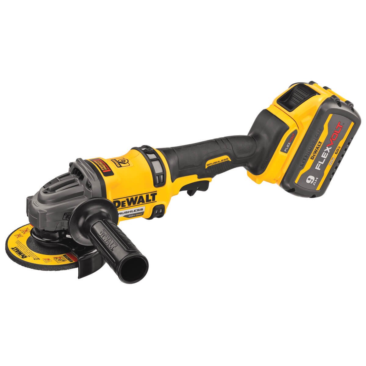 DEWALT DCG418X1 FLEXVOLT® 60V MAX* BRUSHLESS 4-1/2 IN. - 6 IN. CORDLESS GRINDER WITH KICKBACK BRAKE KIT - Wise Line Tools
