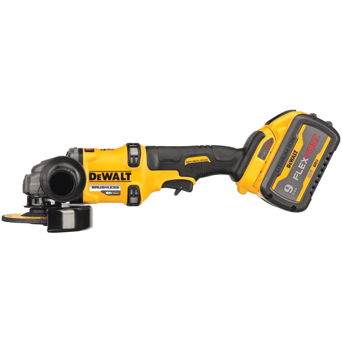 DEWALT DCG418X1 FLEXVOLT® 60V MAX* BRUSHLESS 4-1/2 IN. - 6 IN. CORDLESS GRINDER WITH KICKBACK BRAKE KIT - Wise Line Tools