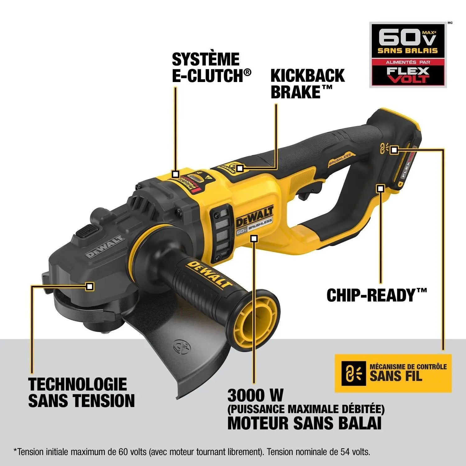DEWALT DCG460B-60V MAX* 7 "-9" Large Angle Grinder (Tool Only) - Wise Line Tools