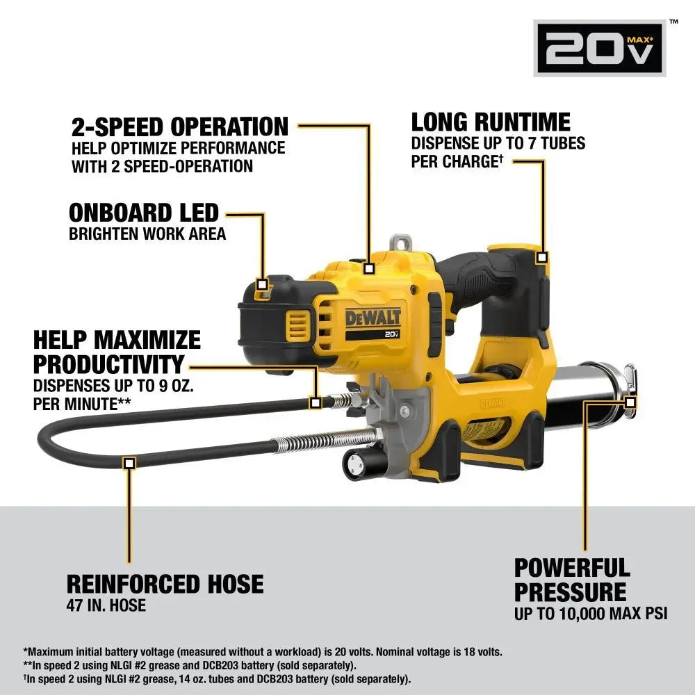 DEWALT DCGG581B - 20V MAX 2-Speed Grease Gun DEWALT