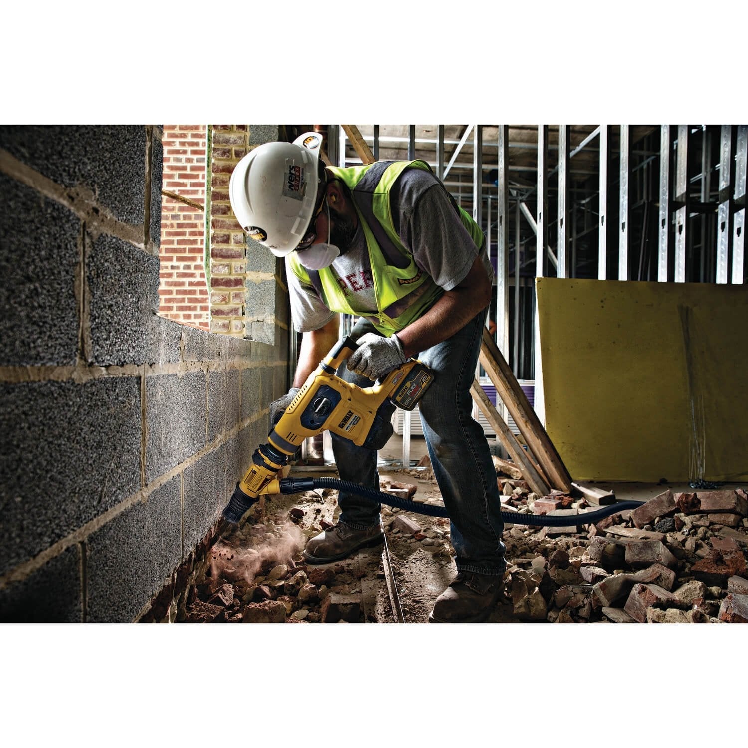 DEWALT DCH481B-60V MAX* XTREME Cordless Brushless 1-9/16 in SDS Max Rotary Hammer Drill - Tool Only - Wise Line Tools