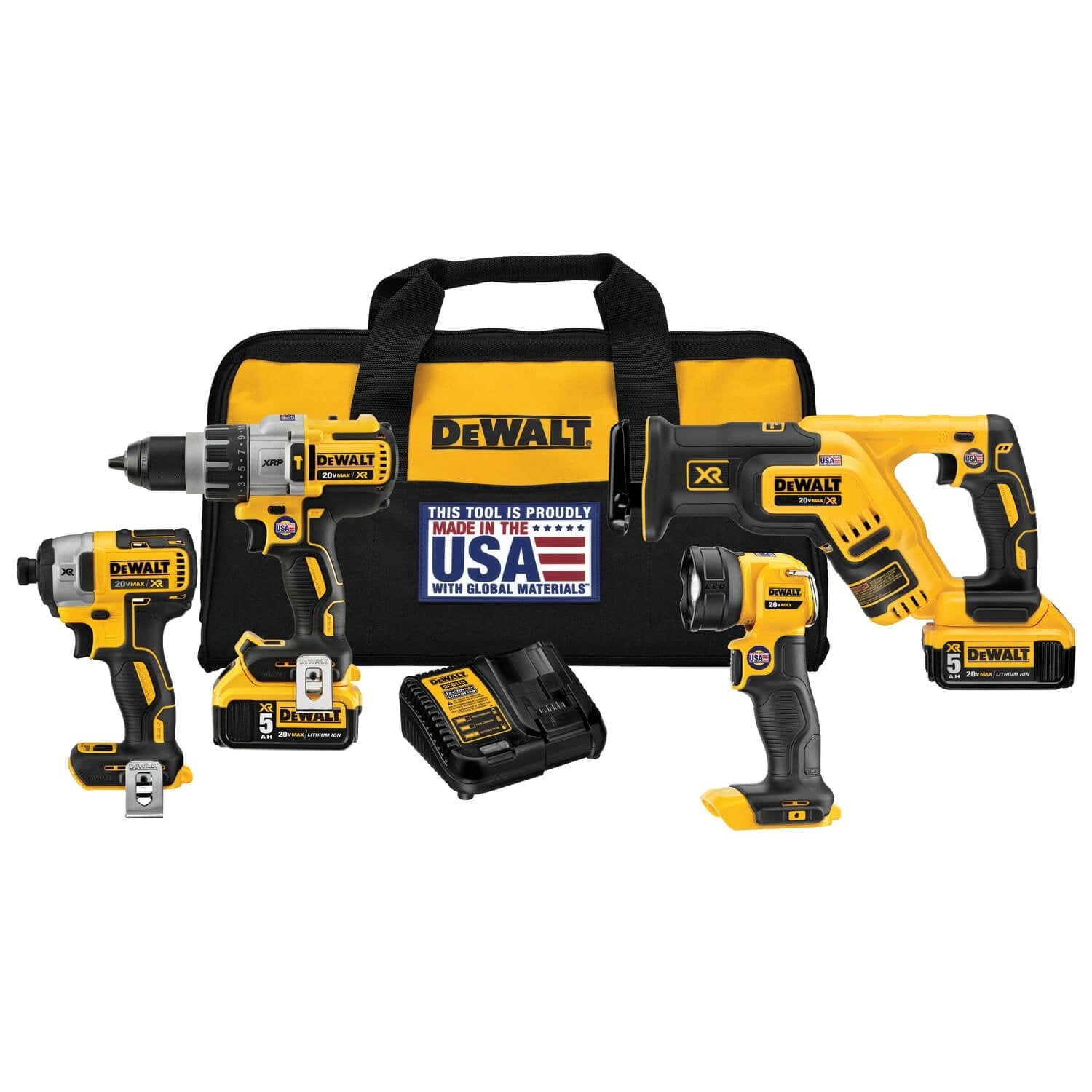 DEWALT DCK494P2-20V MAX* XR Cordless Drill Combo Kit, 4-Tool - Wise Line Tools
