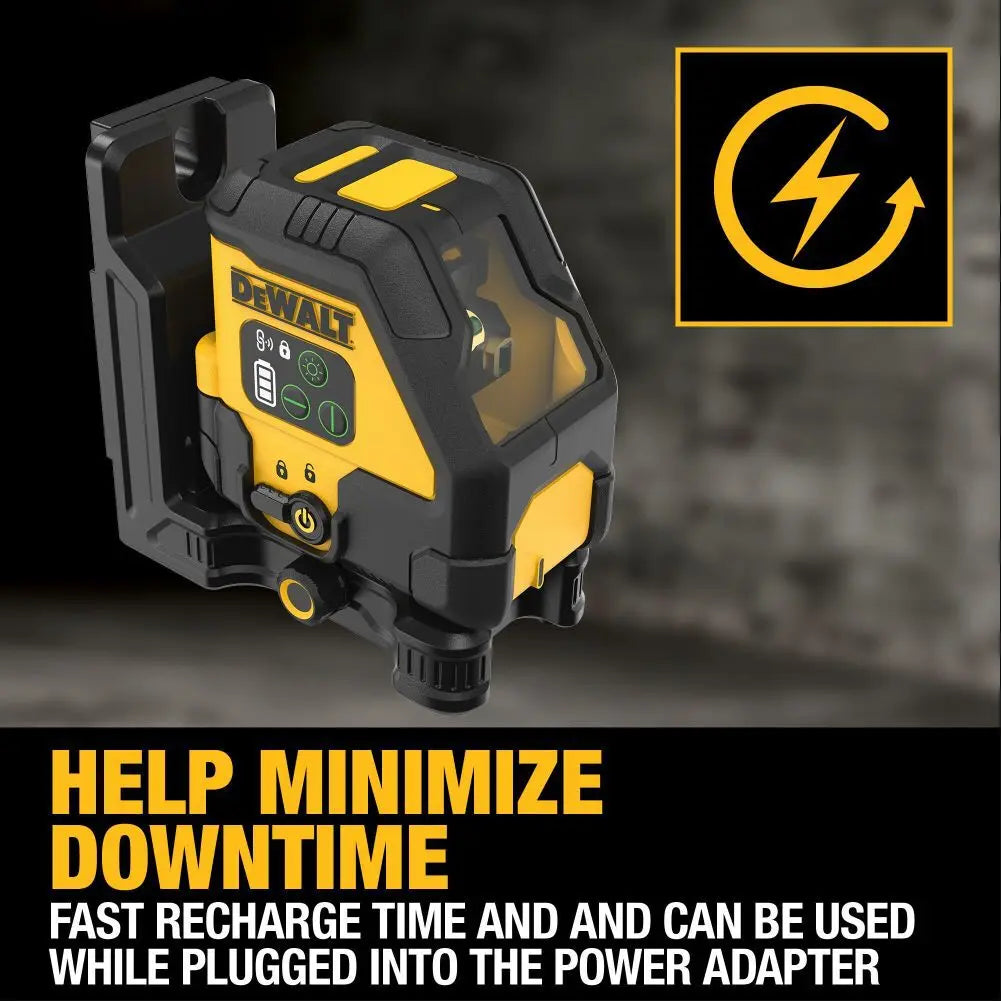 DEWALT DCLE14201GB - USB Rechargeable Green Cross Line Laser Base Kit DEWALT