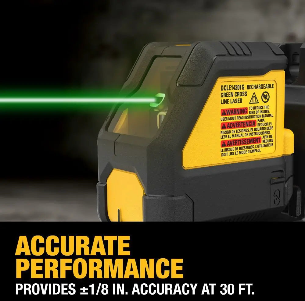 DEWALT DCLE14201GB - USB Rechargeable Green Cross Line Laser Base Kit DEWALT