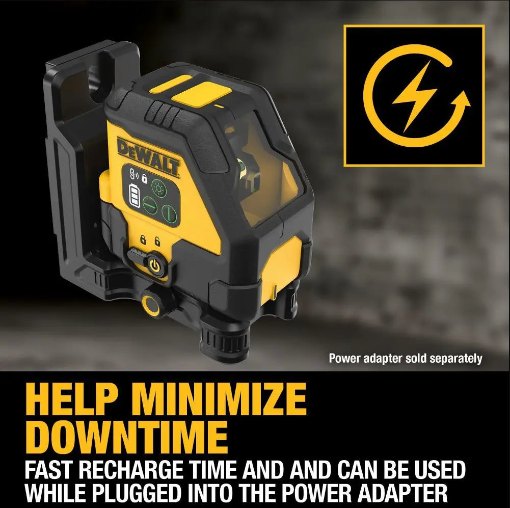 DEWALT DCLE14201GB - USB Rechargeable Green Cross Line Laser Base Kit DEWALT