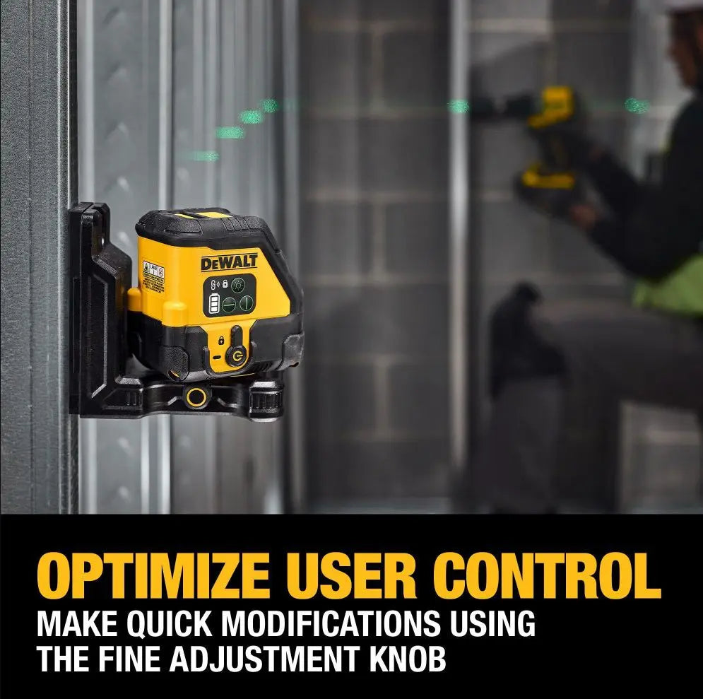 DEWALT DCLE14201GB - USB Rechargeable Green Cross Line Laser Base Kit DEWALT