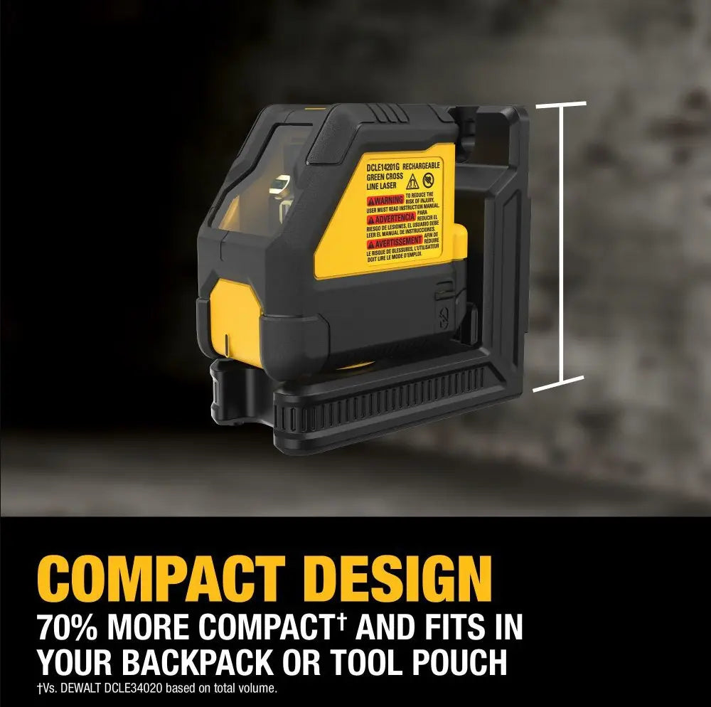 DEWALT DCLE14201GB - USB Rechargeable Green Cross Line Laser Base Kit DEWALT