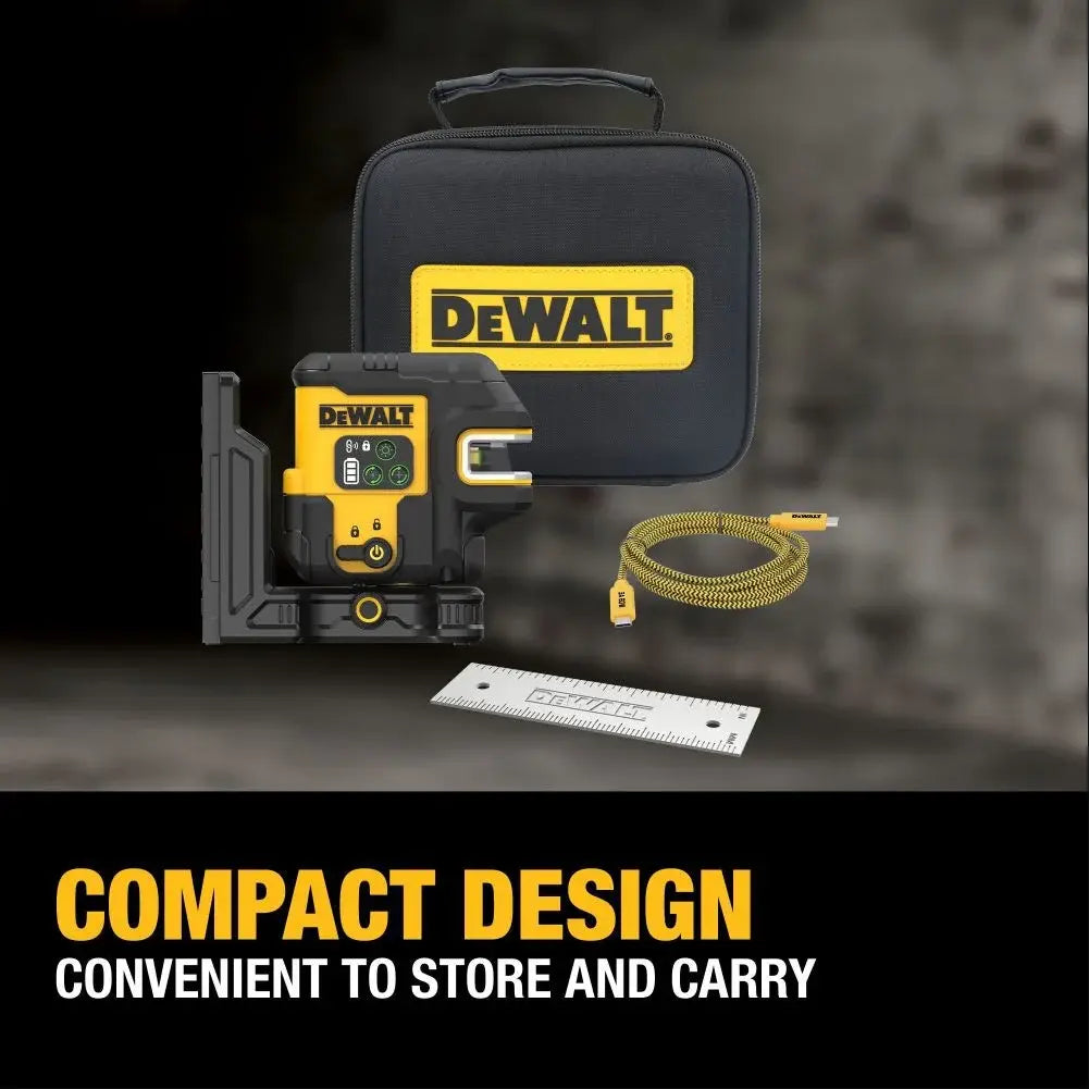 DEWALT DCLE14221GB - USB Green 2-Spot & Crossline Laser Base Kit DEWALT
